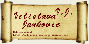 Velislava Janković vizit kartica
